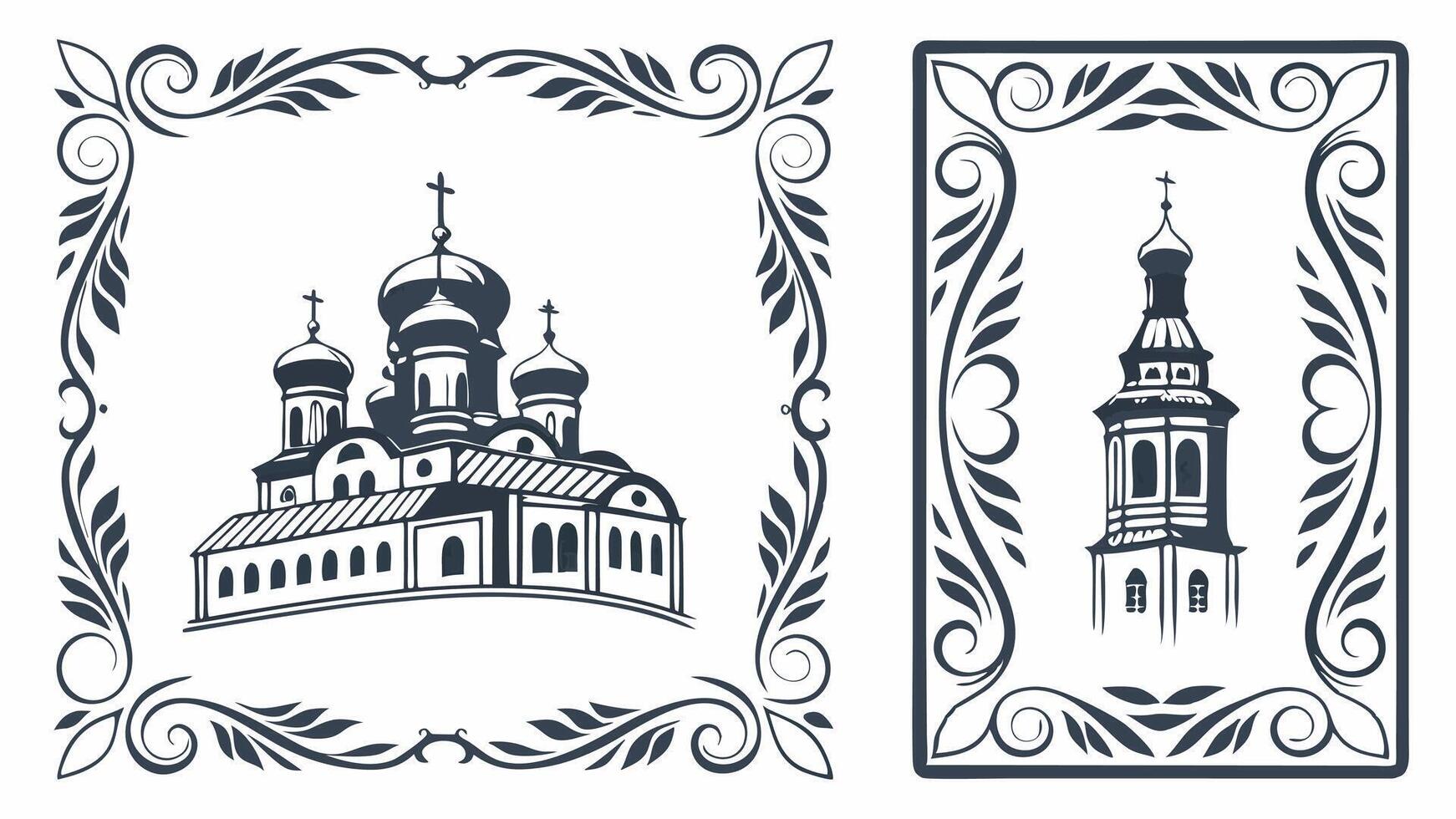 Church and cathedral illustration vector