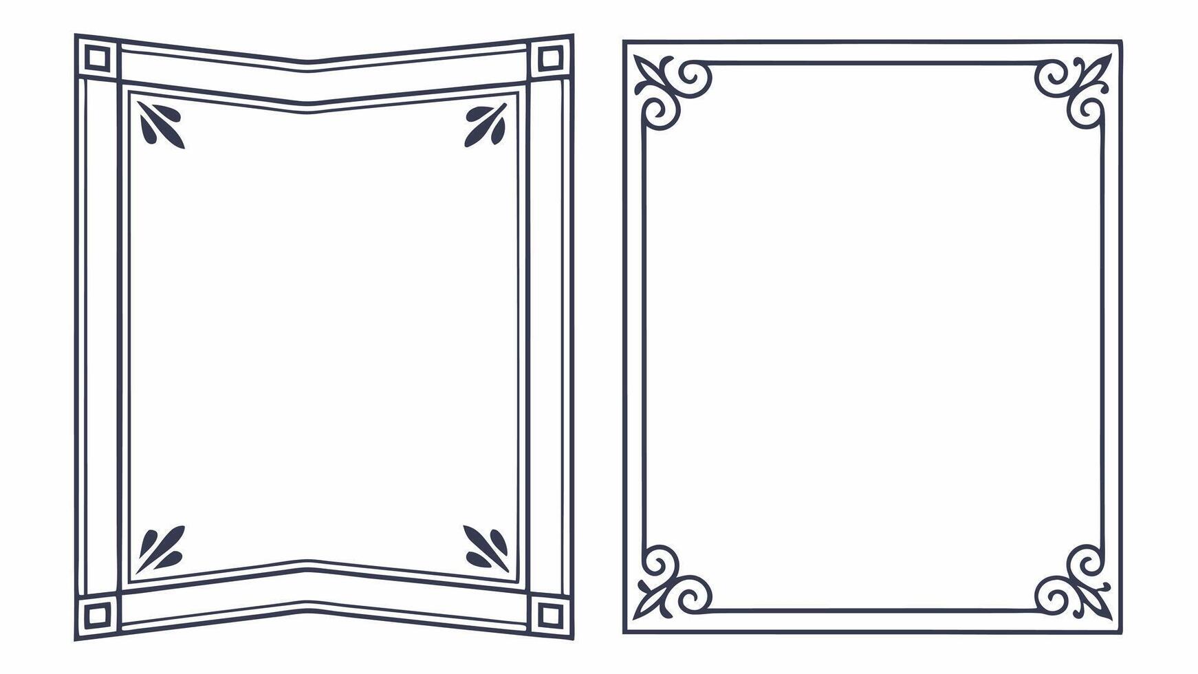 Two frames with ornate designs on them vector