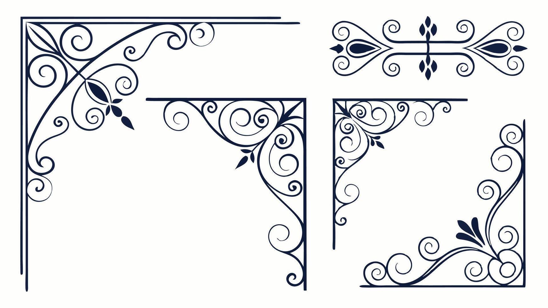 Four decorative corner brackets vector