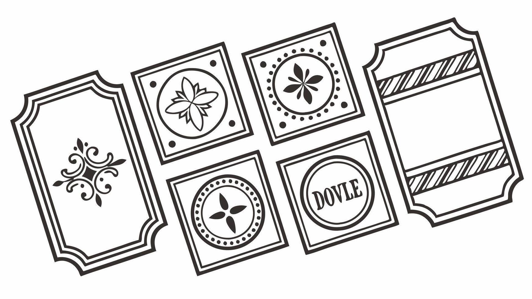 A set of four different designs for a gift card vector