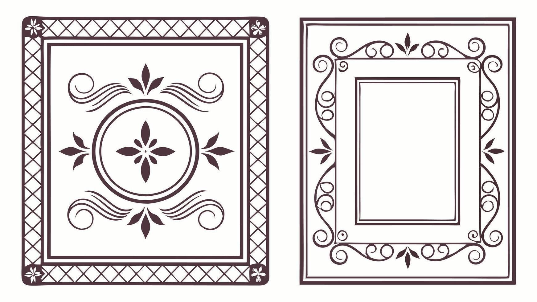 Set of decorative frames and borders vector