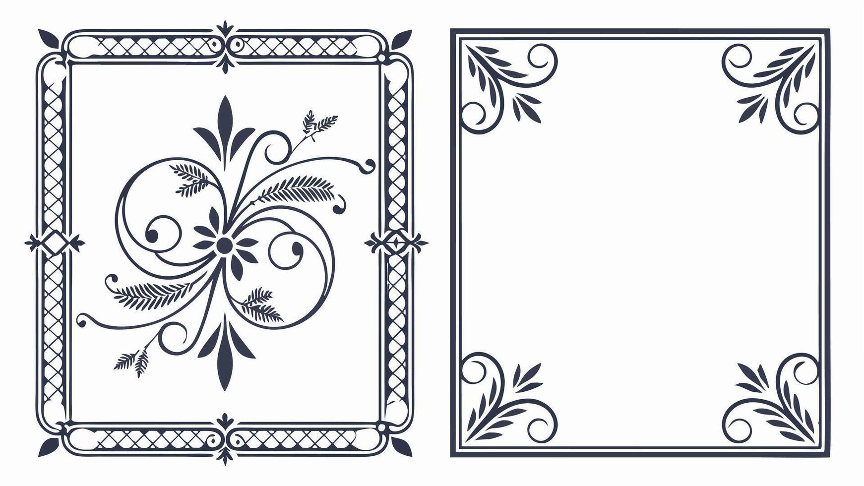 Two ornate frames with floral designs vector