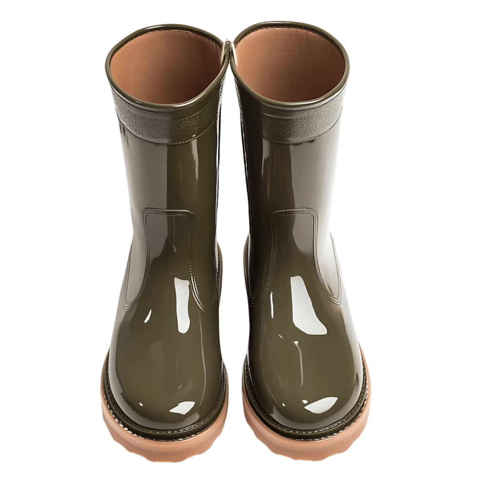 olive green rain boots