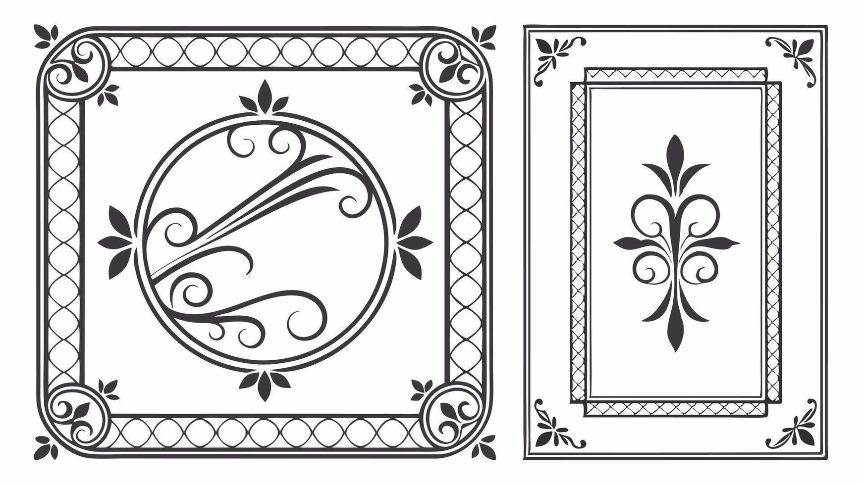 A set of decorative frames and borders vector