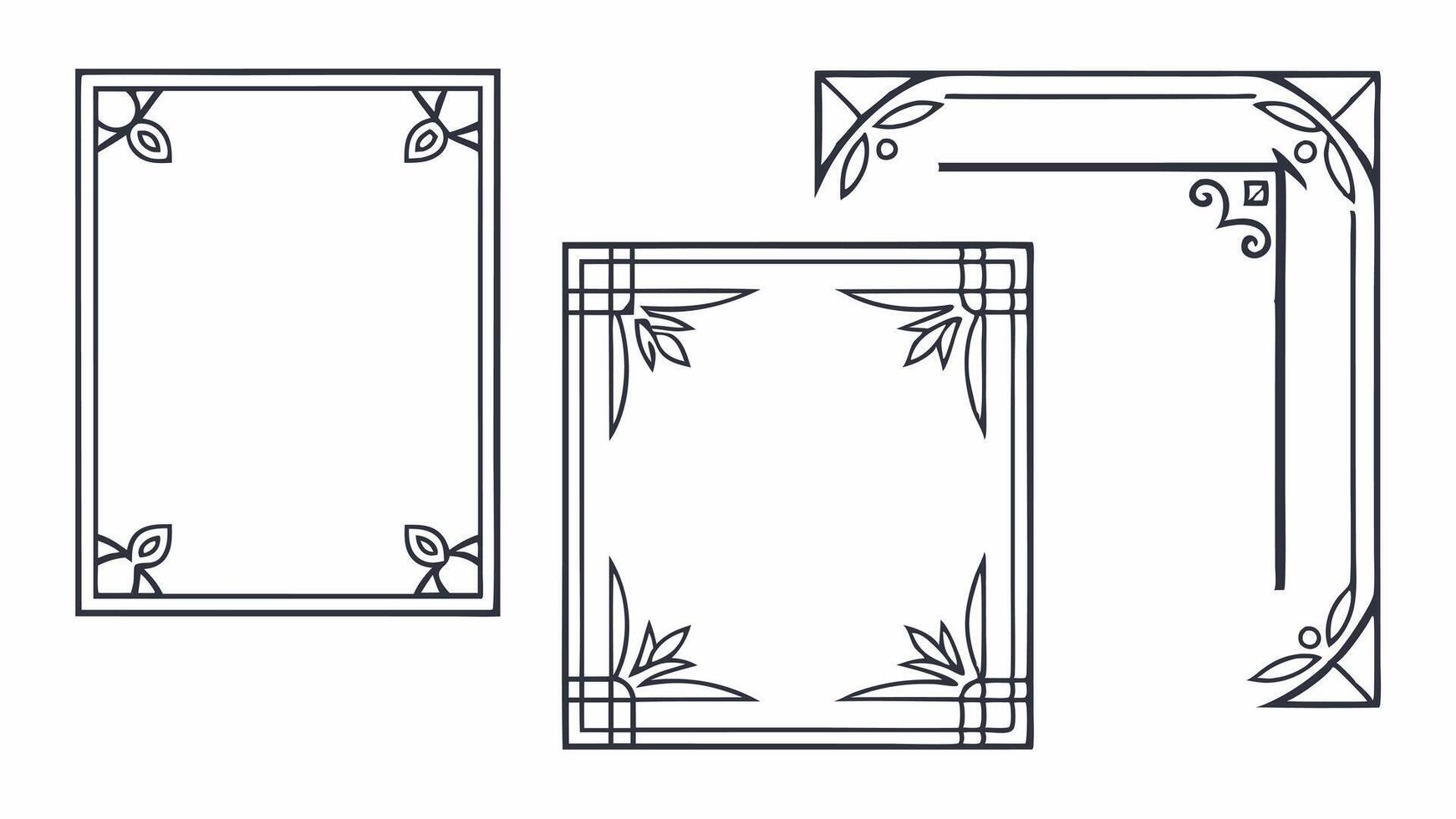 Four different frames with decorative designs vector