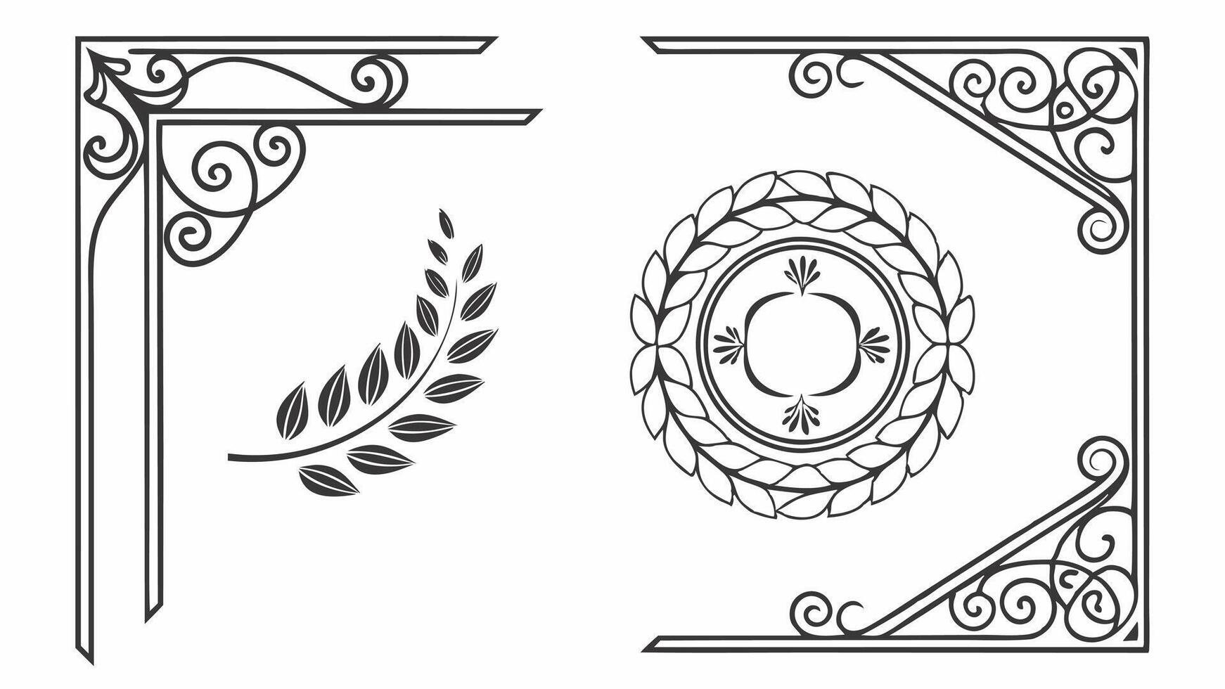 Set of decorative elements illustration vector