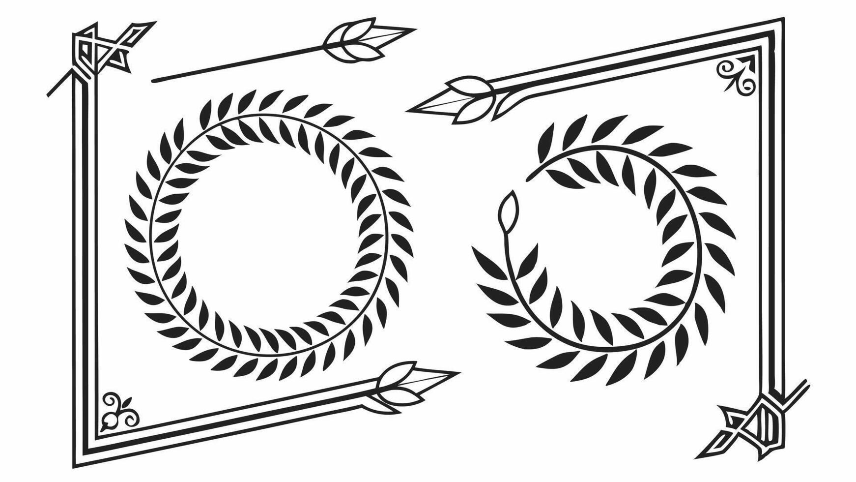 Vintage frame-Antique Corner Frames Set vector