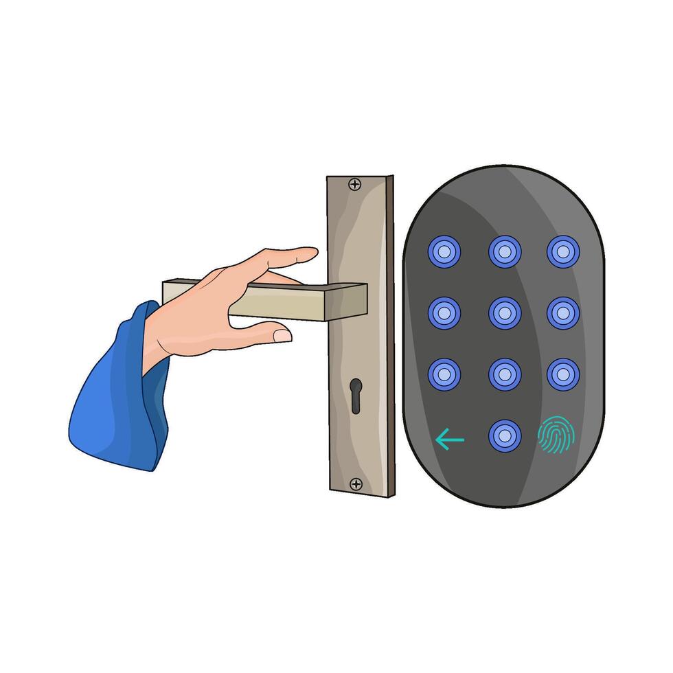 Secure Home with Smart Lock illustration vector