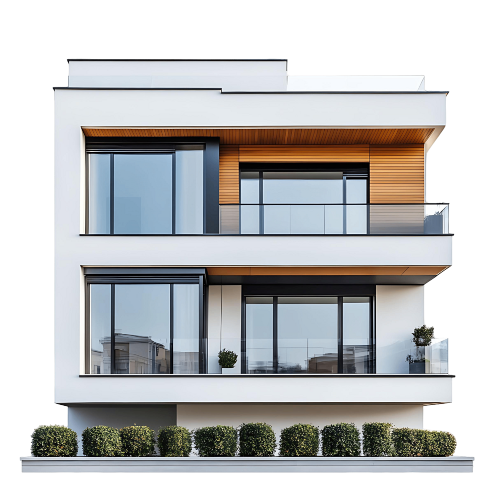 Modern Architecture with a wooden accent png