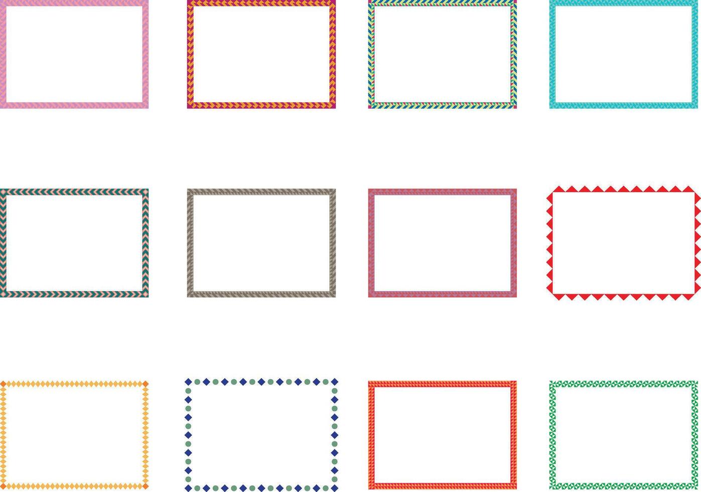 Set of vintage frames square. decorative frames and borders. Border set vector