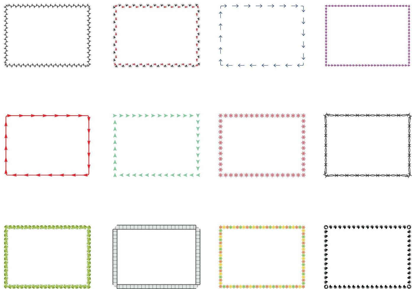 Frame set. Border set. decorative frames and borders. Set of vintage frames square. vector
