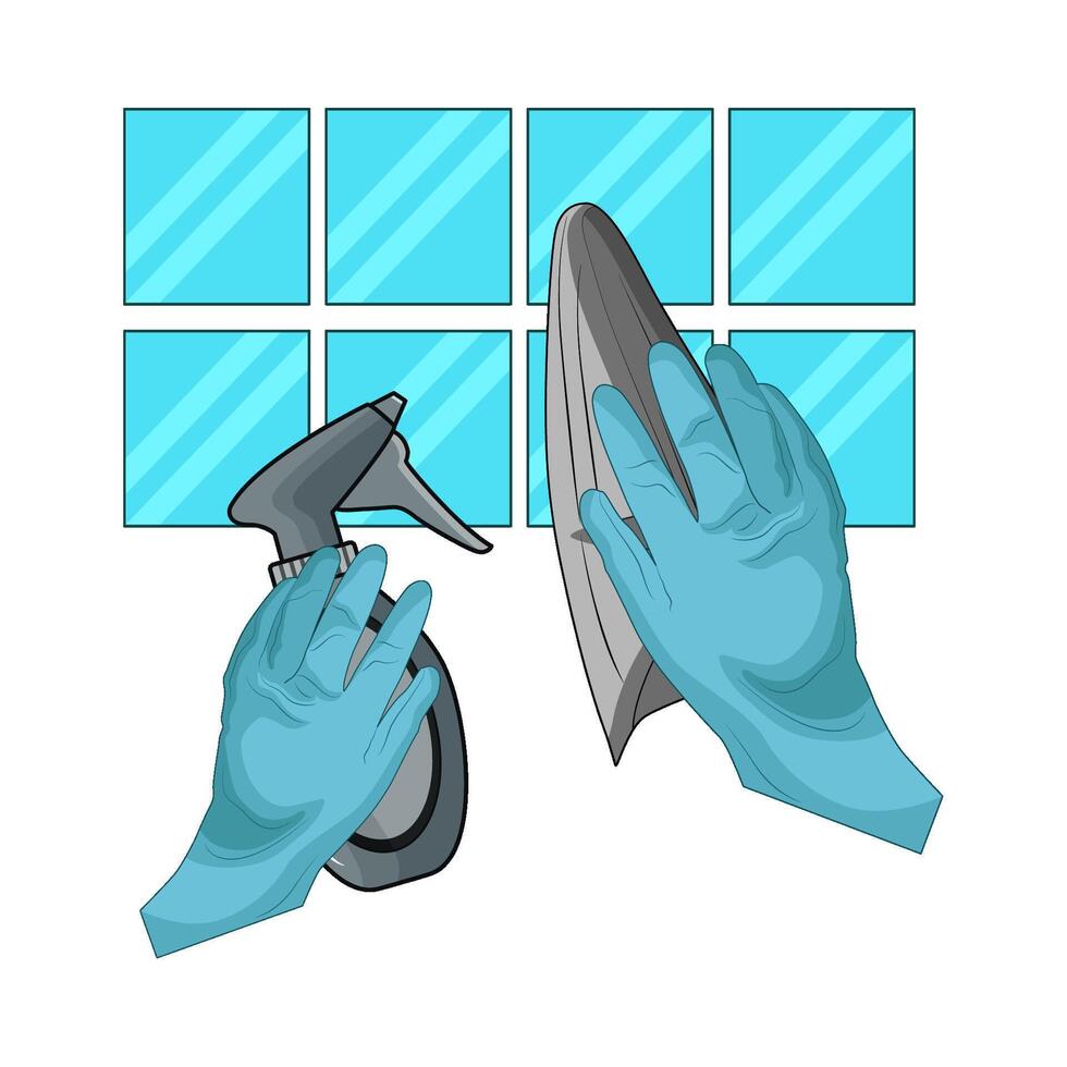 spray bottle and cleaning napkin vector