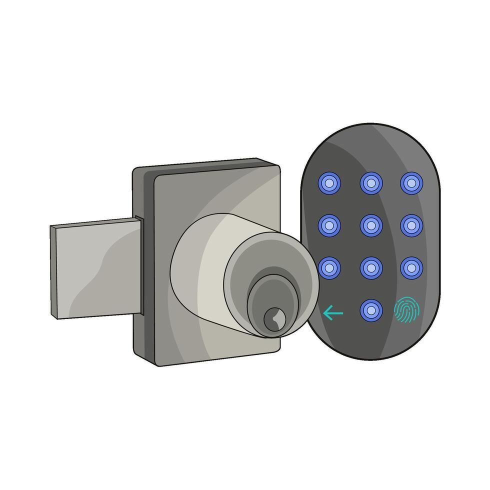 Smart Lock on Minimalist Door vector