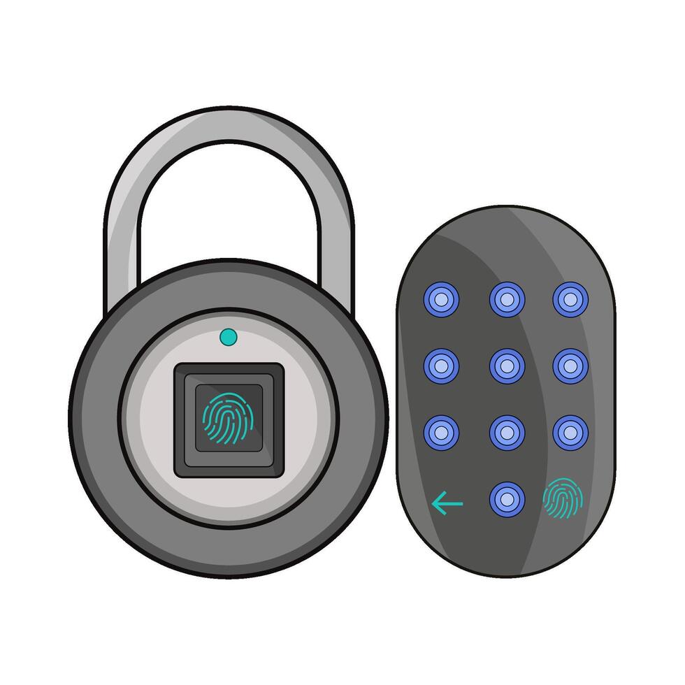 Futuristic Smart Door Lock System vector