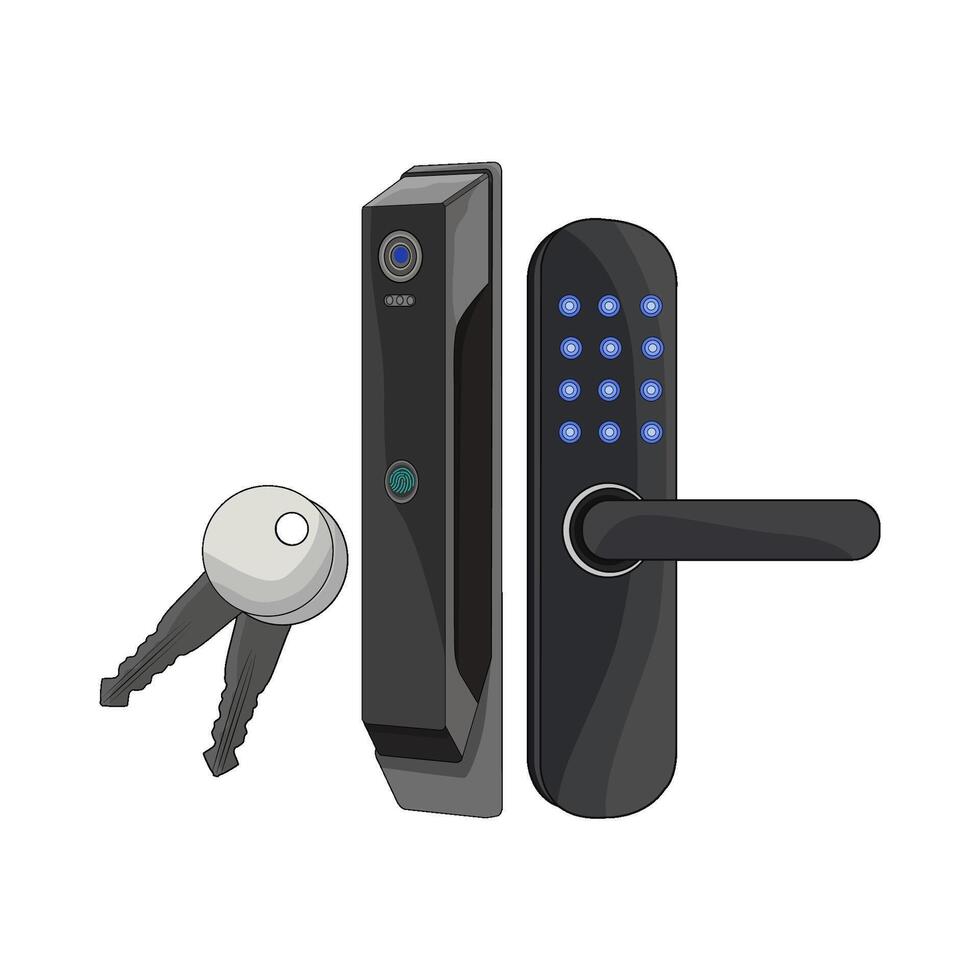 Smart Door Lock in Action vector