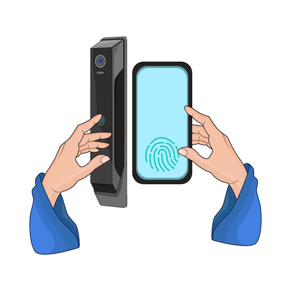 Secure Home with Smart Lock vector