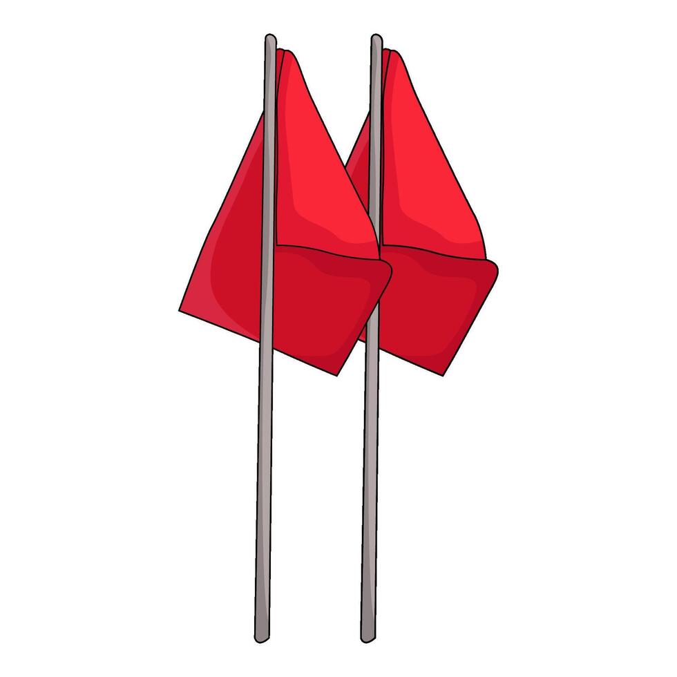 illustration of Raised flagpole vector