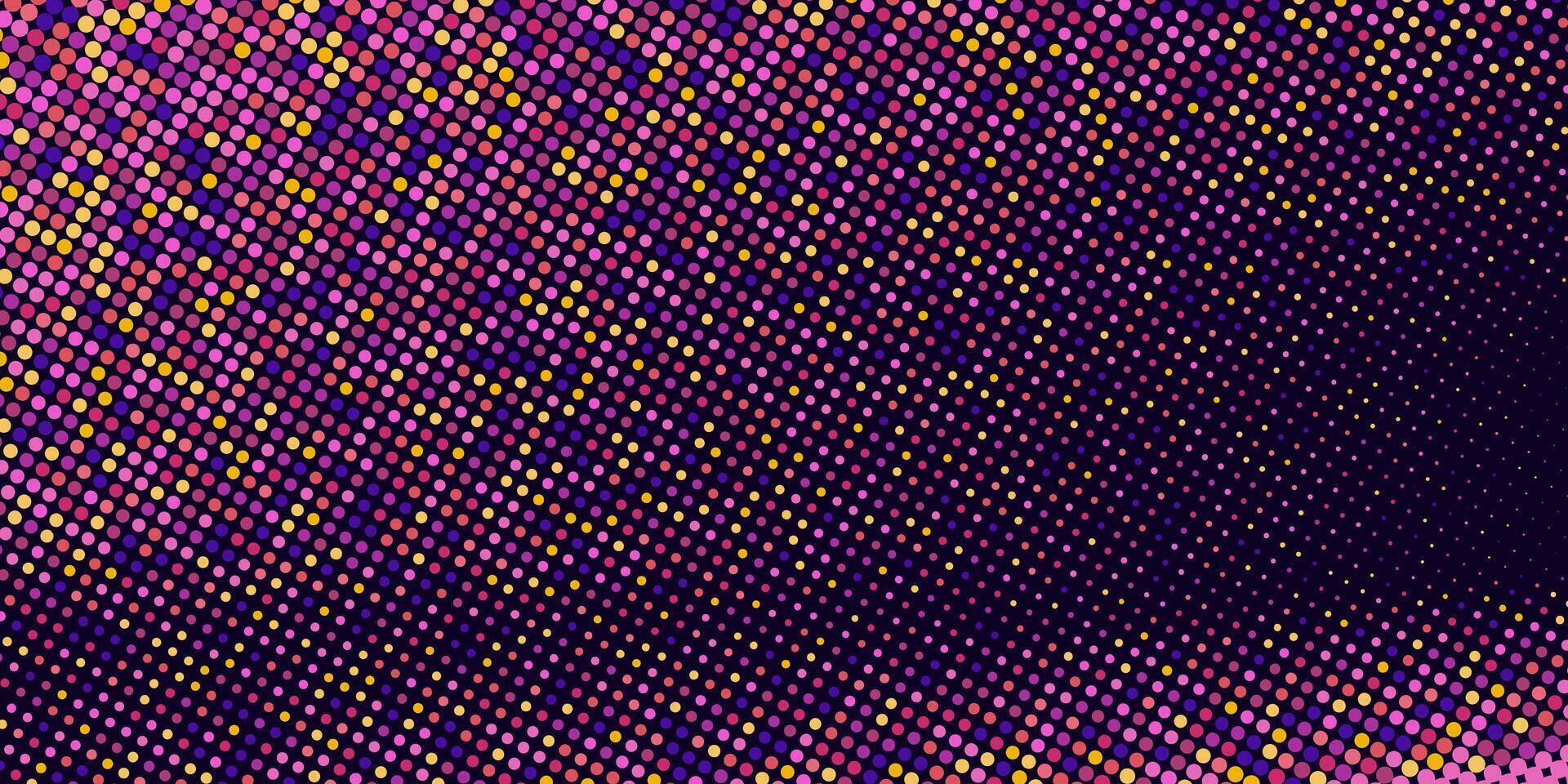 Halftone in Pink Color Tones Isolated on Dark Background. Pop art comic design with dots perfect as banner, wallpaper. vector