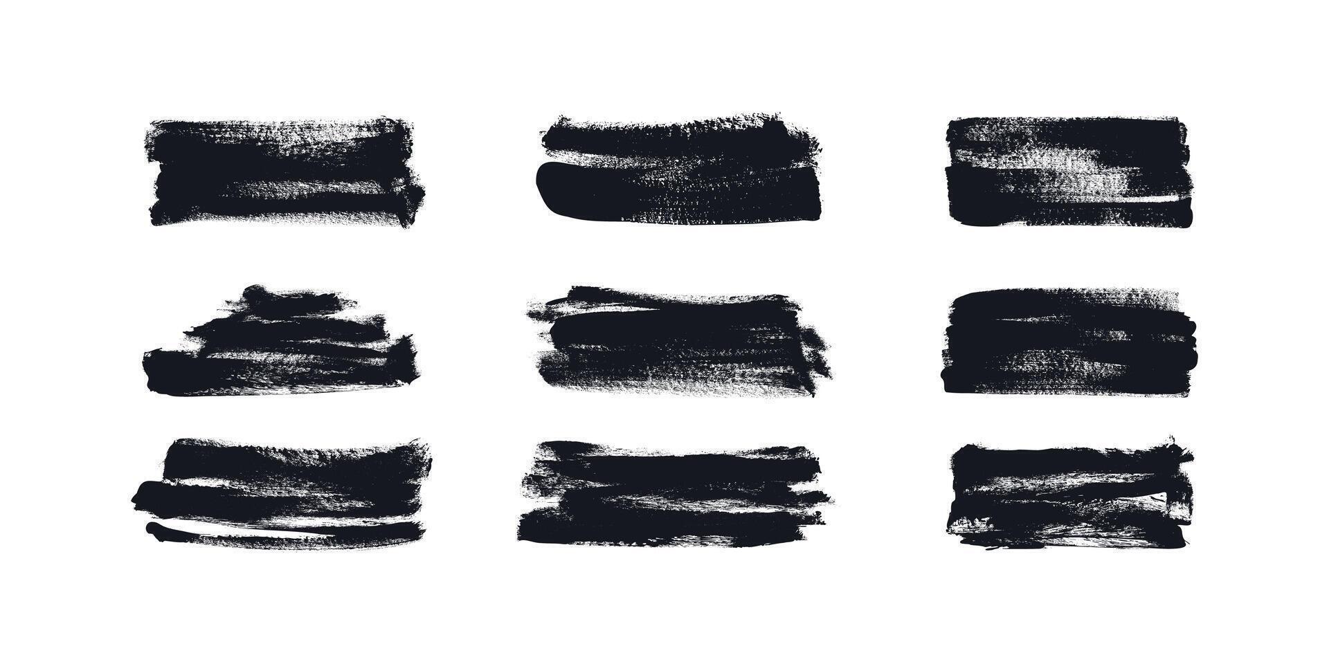 Grunge Hand Drawn Ink Brush Strokes and Lines. Creative brush lines with rough edges. Abstract freehand doodle line borders. Highlight splashes vector