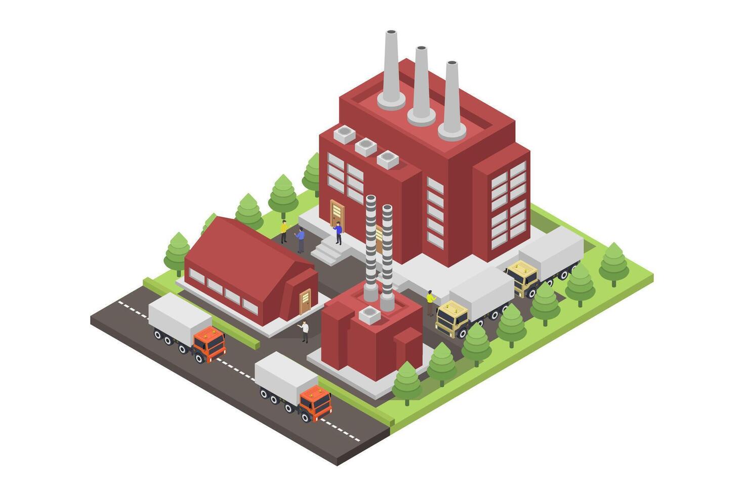 Factory isometric illustrated and colored vector
