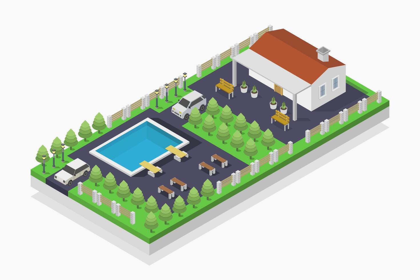 Isometric house illustrated vector