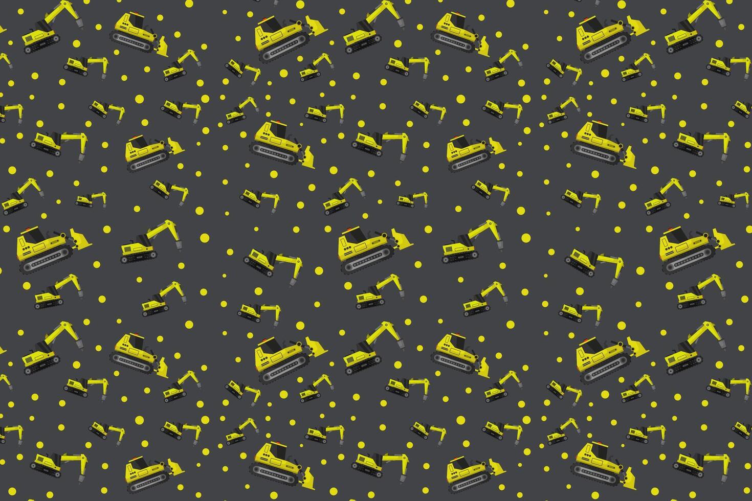 Excavator Pattern Illustrated on white vector