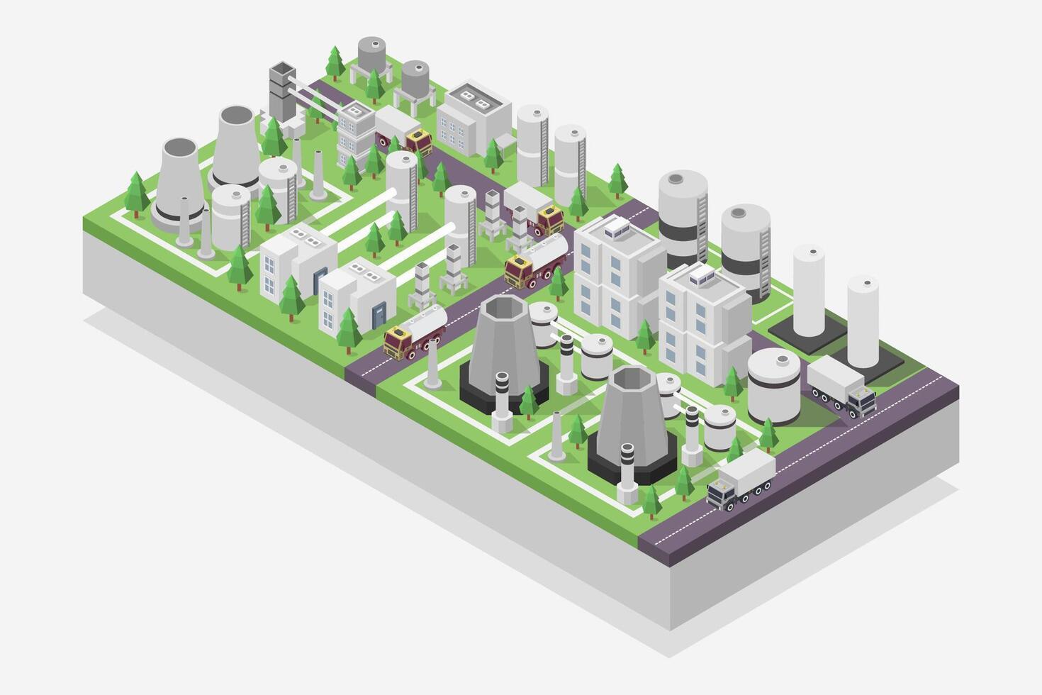 Carbon capture storage isometric illustrated vector