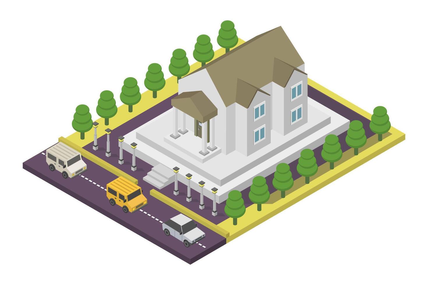 Court isometric illustrated vector