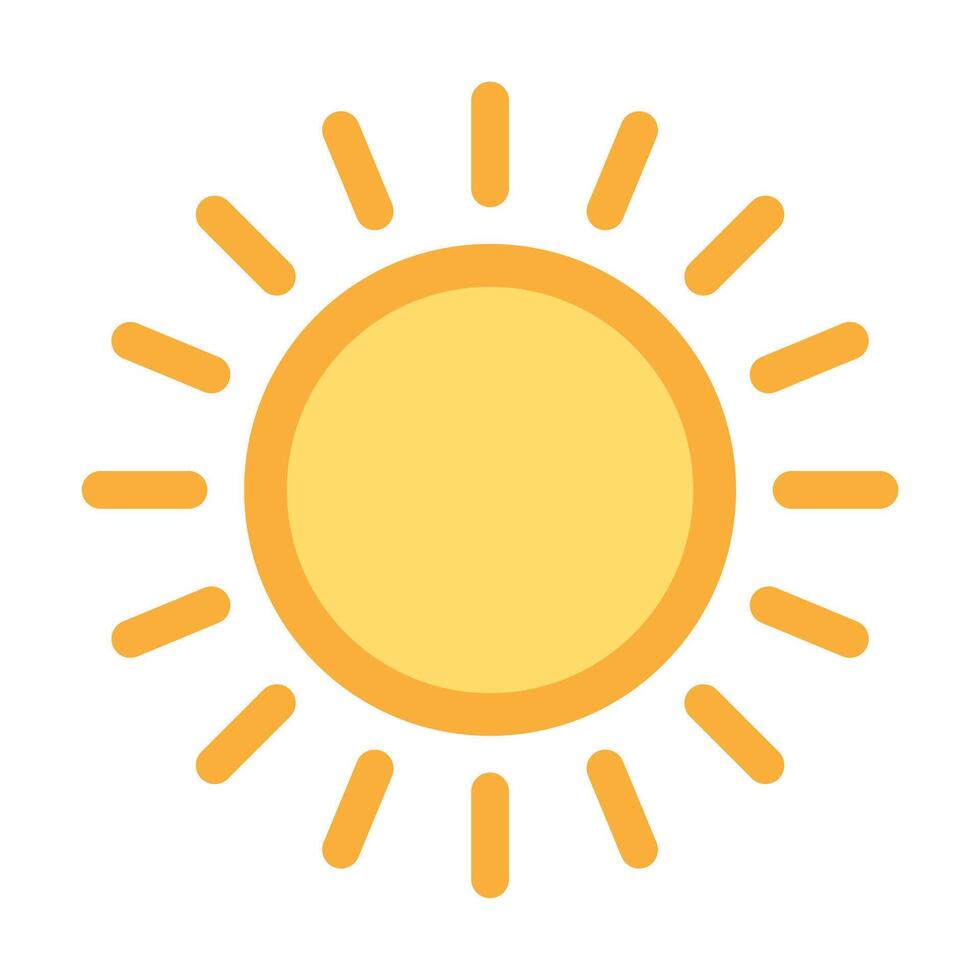 Sun flat icon . Summer pictogram. Sunlight symbol. for website design, web button, mobile app illustration vector