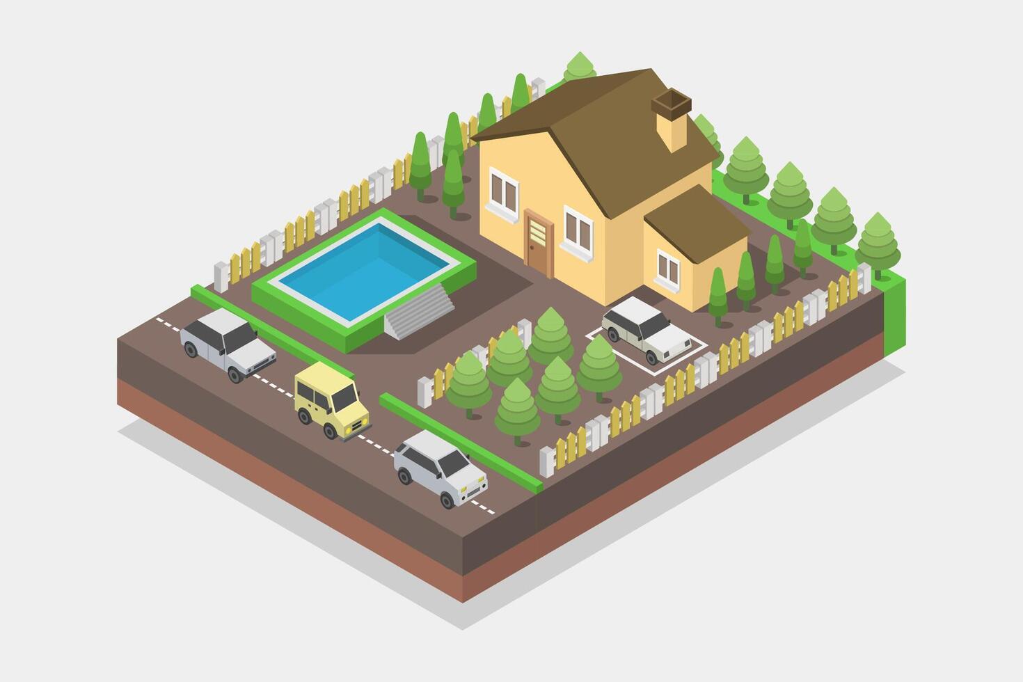 House isometric illustrated vector