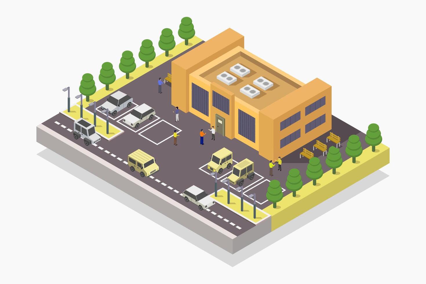 Shopping mall isometric illustrated vector