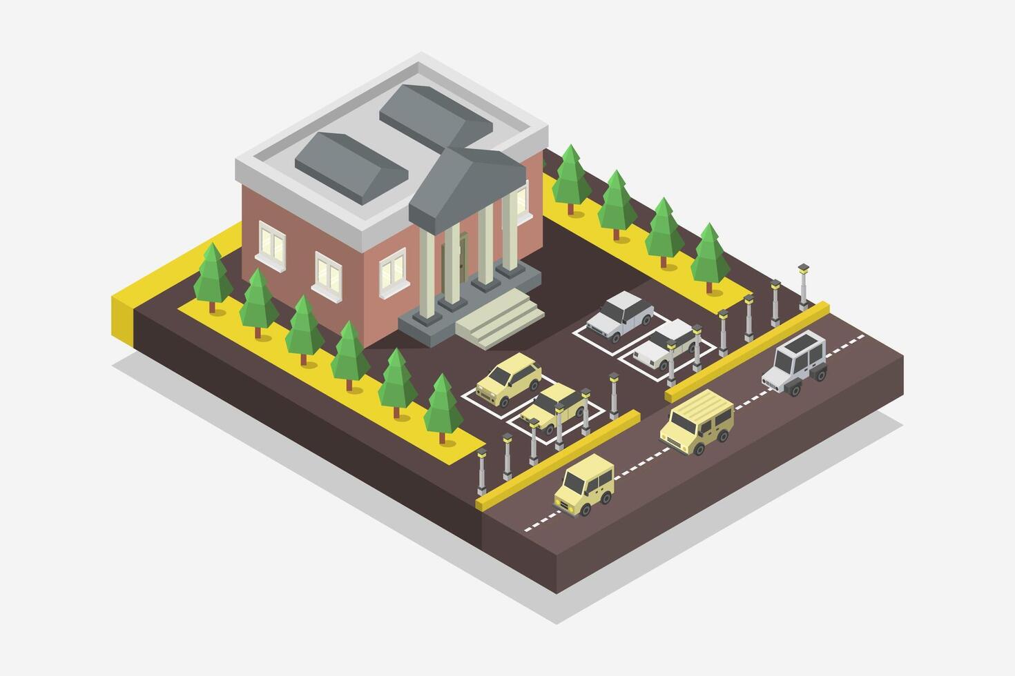 City hall isometric illustrated vector