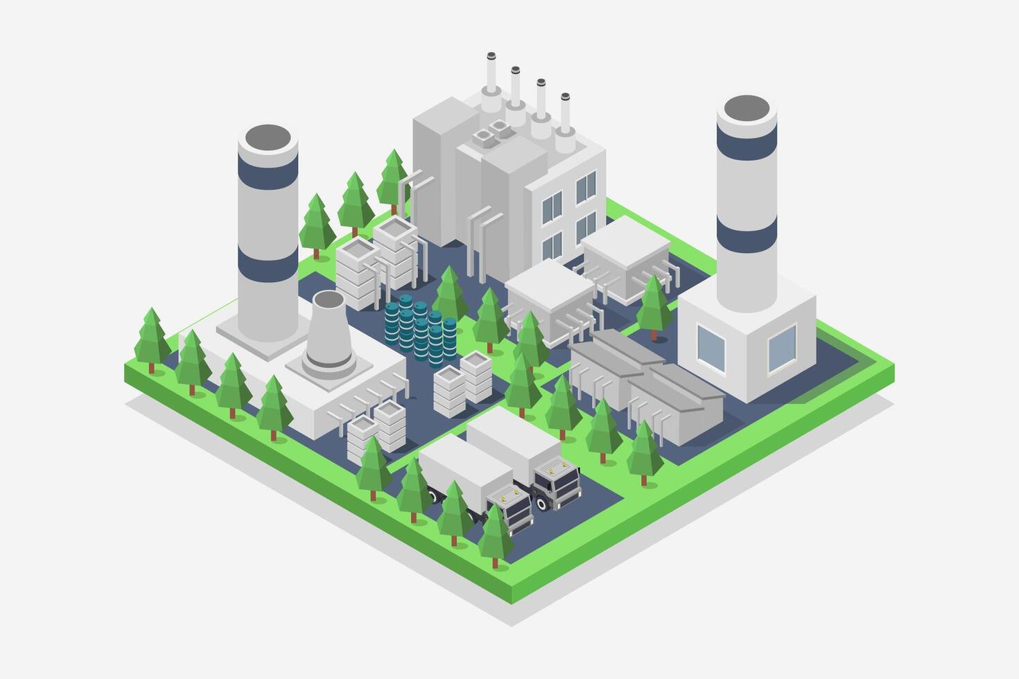 Factory isometric illustrated and colored vector