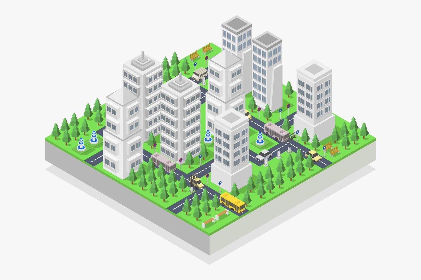 City isometric illustrated vector