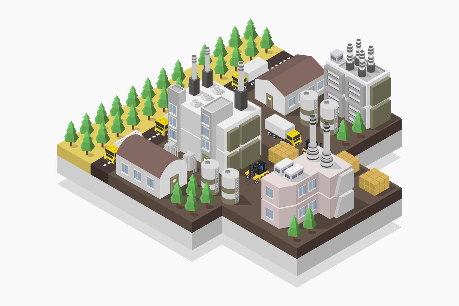 Factory isometric illustrated vector
