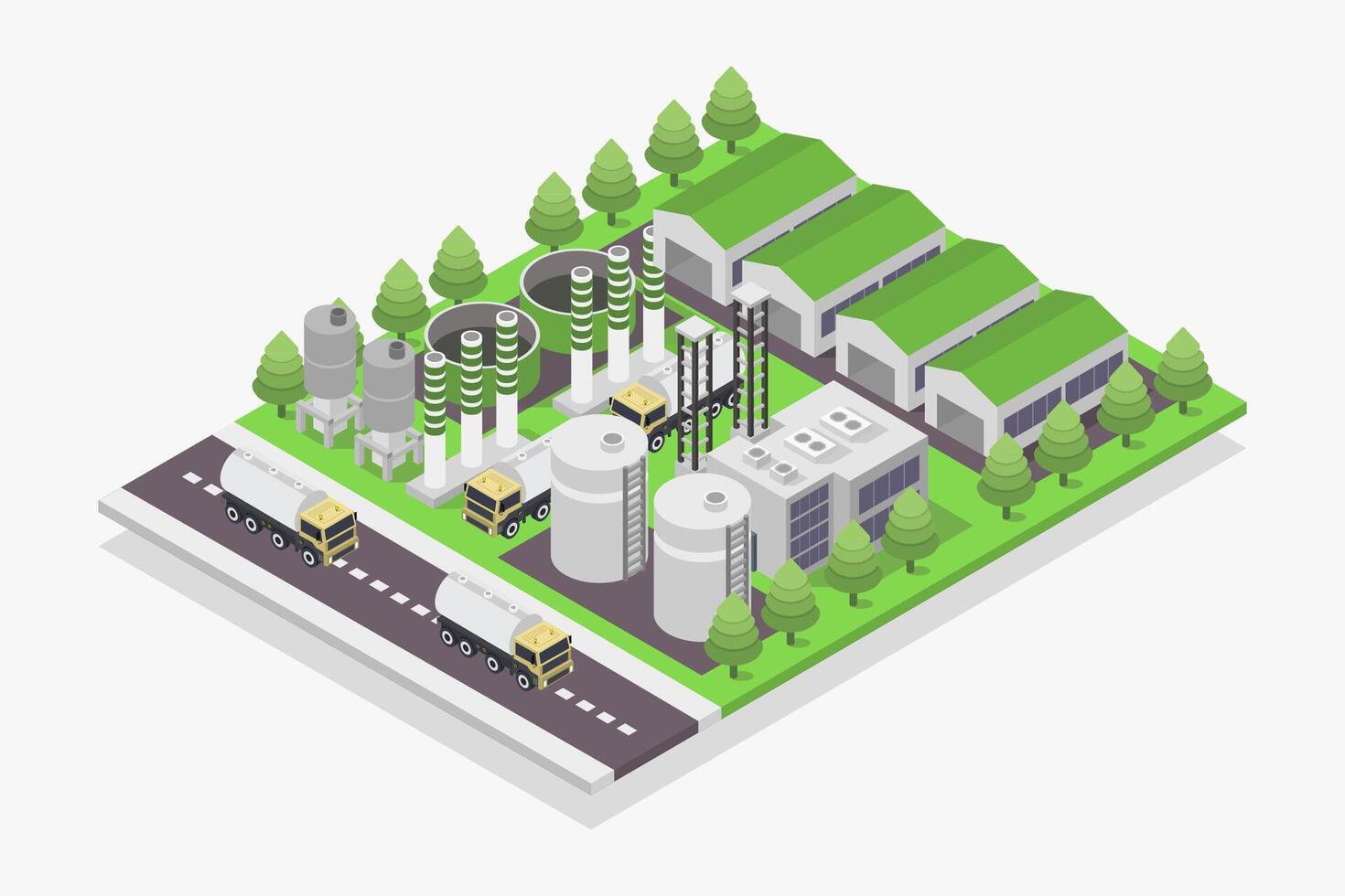 Bio petroleum plant isometric illustrated vector
