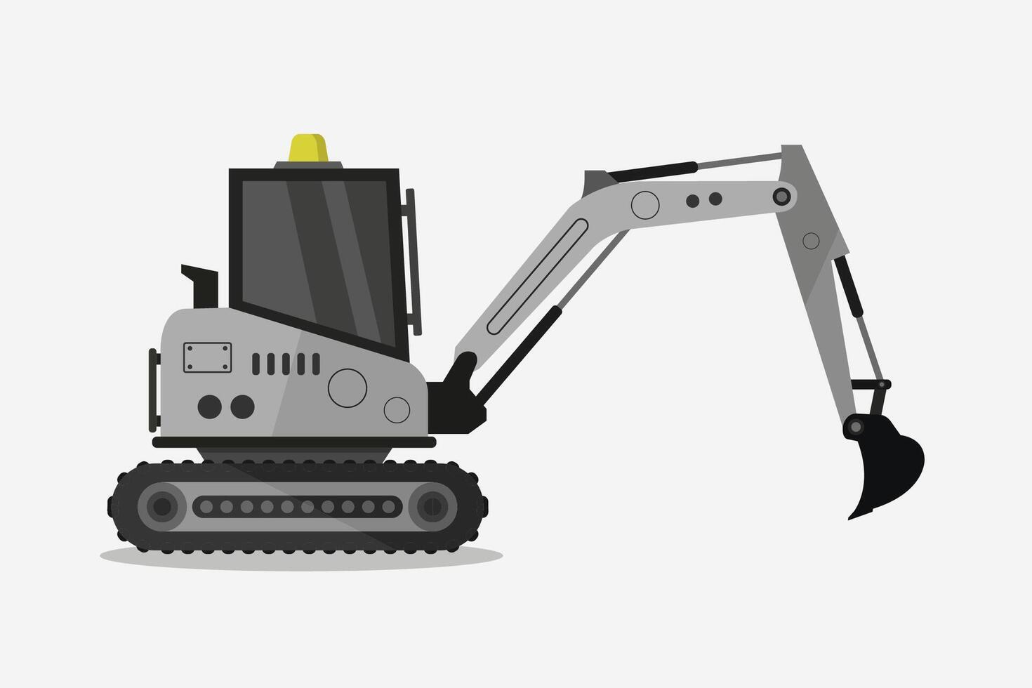 Mini excavator illustrated vector