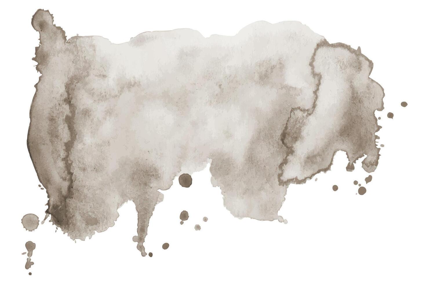 Brown Watercolor Splatter on White Background. Hand painted aquarelle splash for poster concept, presentations, website, packaging, banner vector