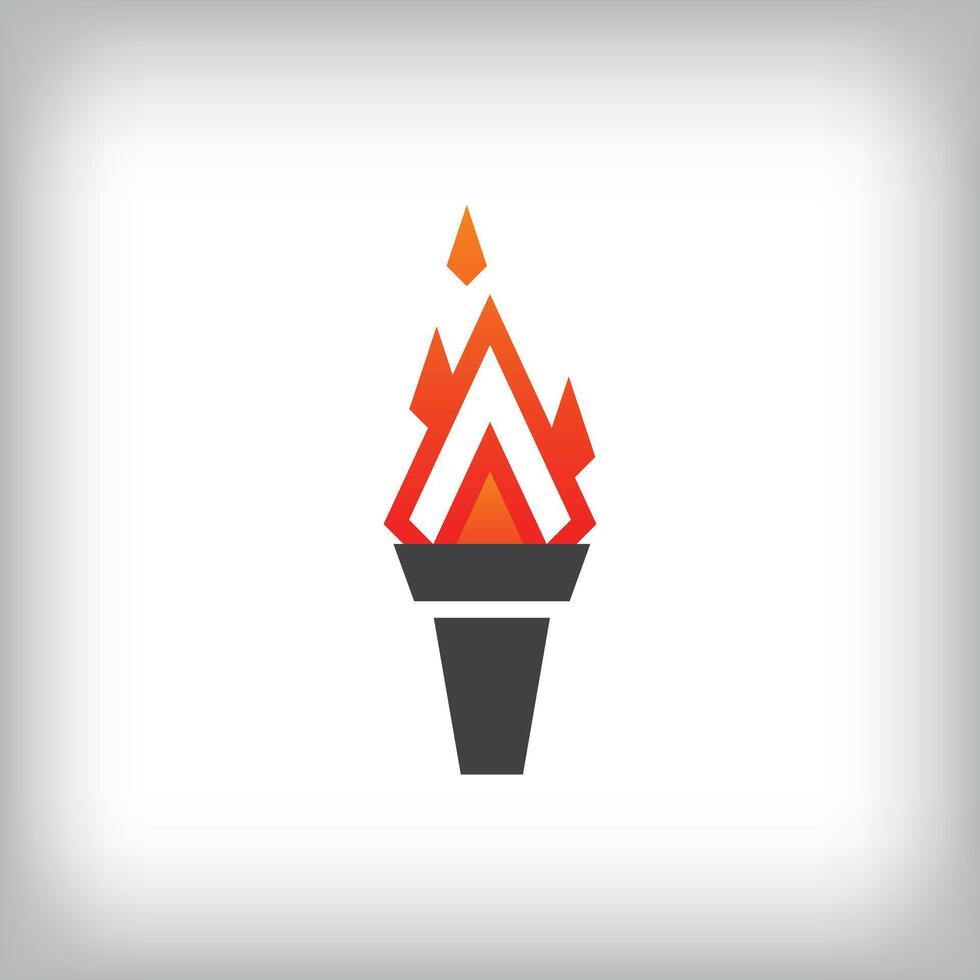 Unique simple sport flame sign logo design. Sport and corporate identity template in geometric style. vector