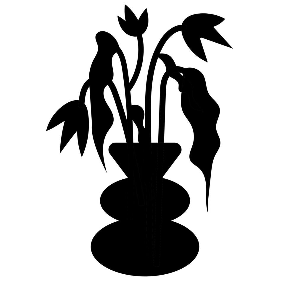 Flowers in a vase. Graphic element for fabric, textile, clothing, wrapping paper, wallpaper, poster. vector