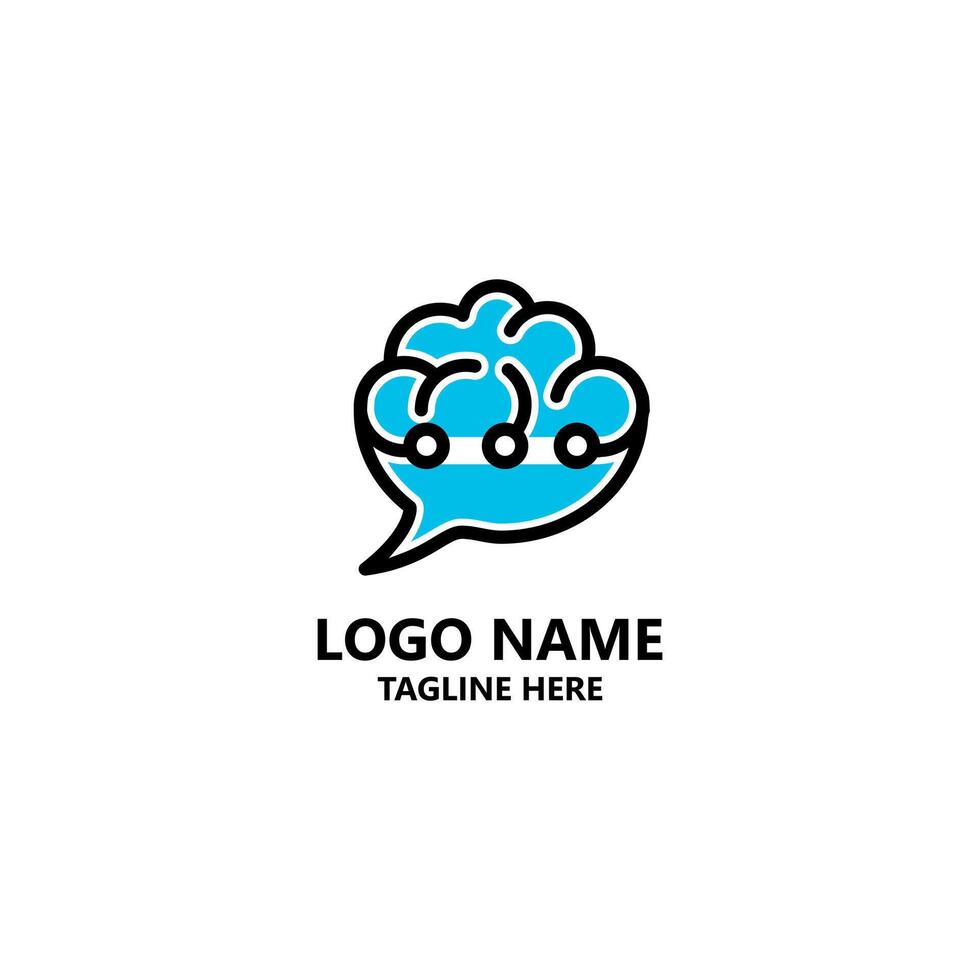 brain talk logo design vector