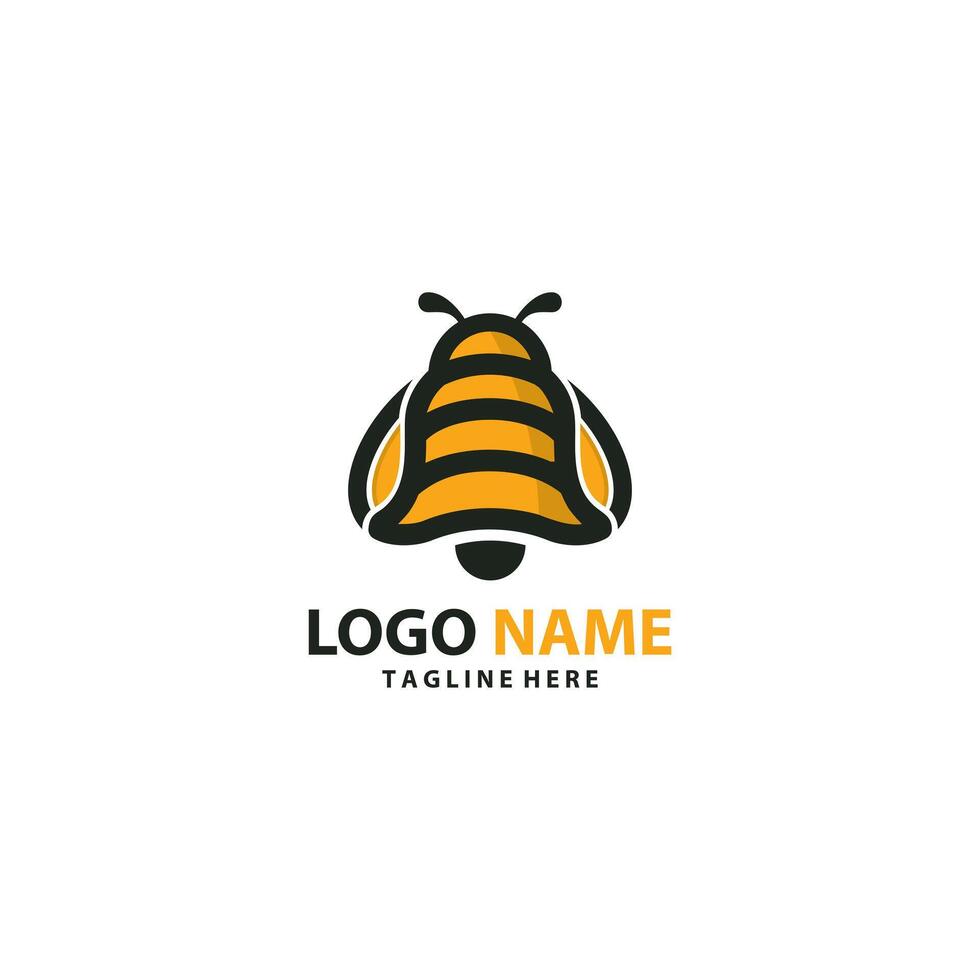bell bee logo design vector