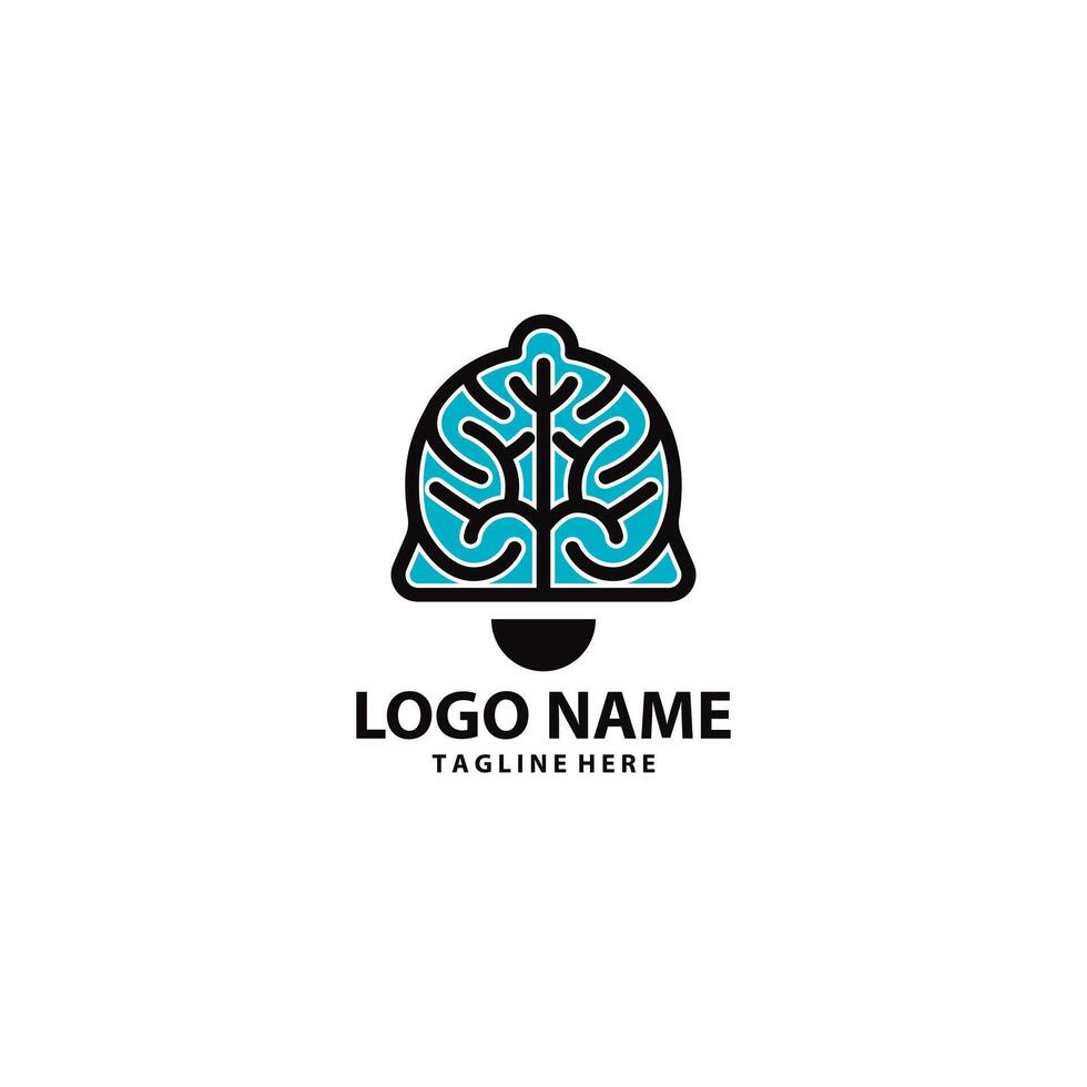 brain bell logo design vector