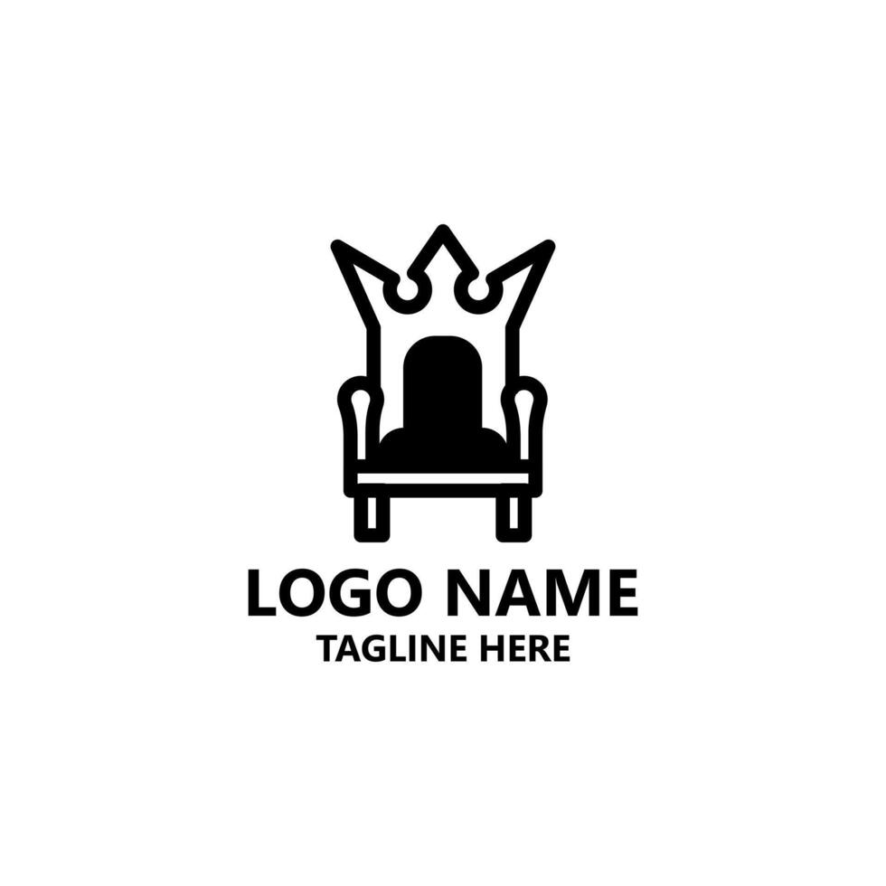 throne chair logo design vector