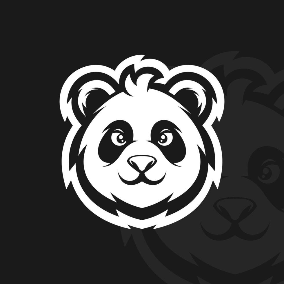Panda face, illustration mascot design esport vector