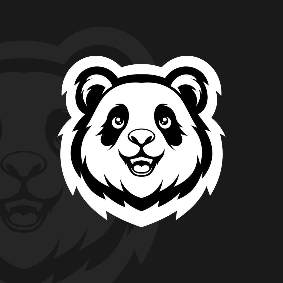 Cute panda mascot esport logo vector