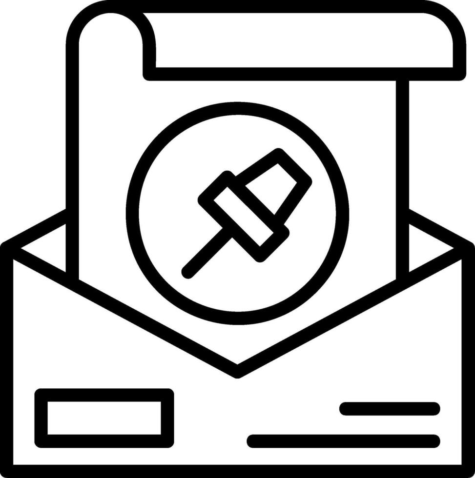 Pin Line Icon vector