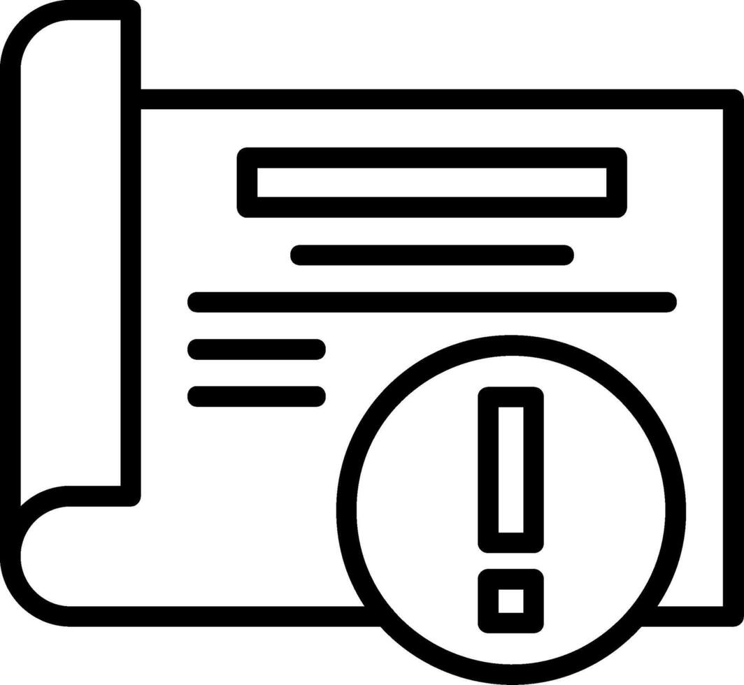 Exclamation mark Line Icon vector