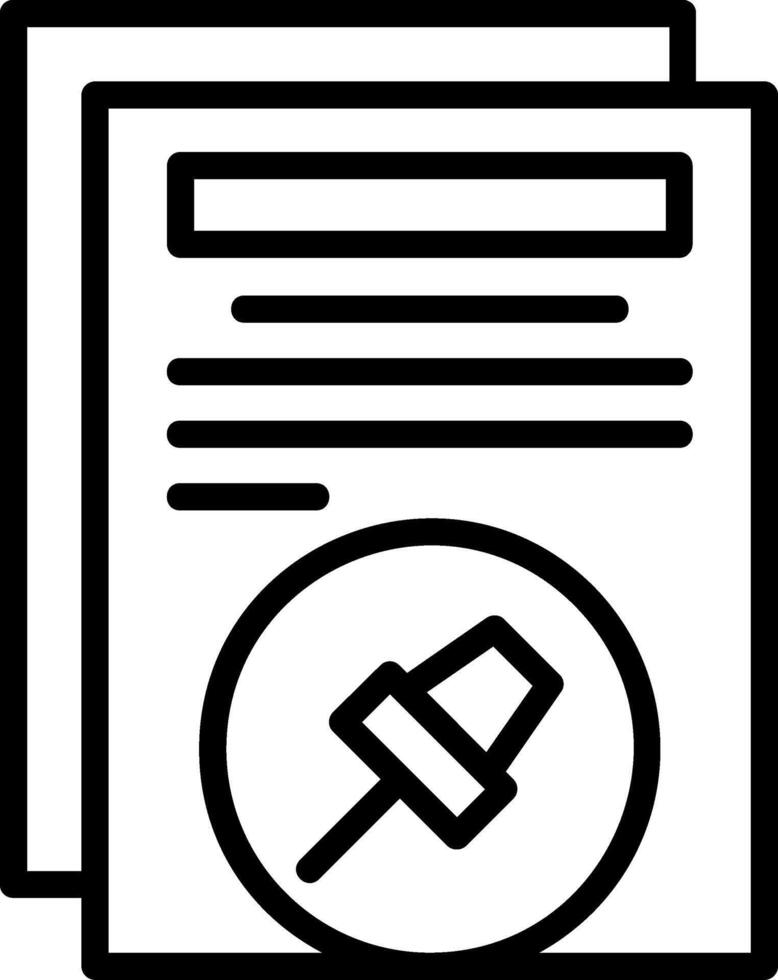 Pin Line Icon vector