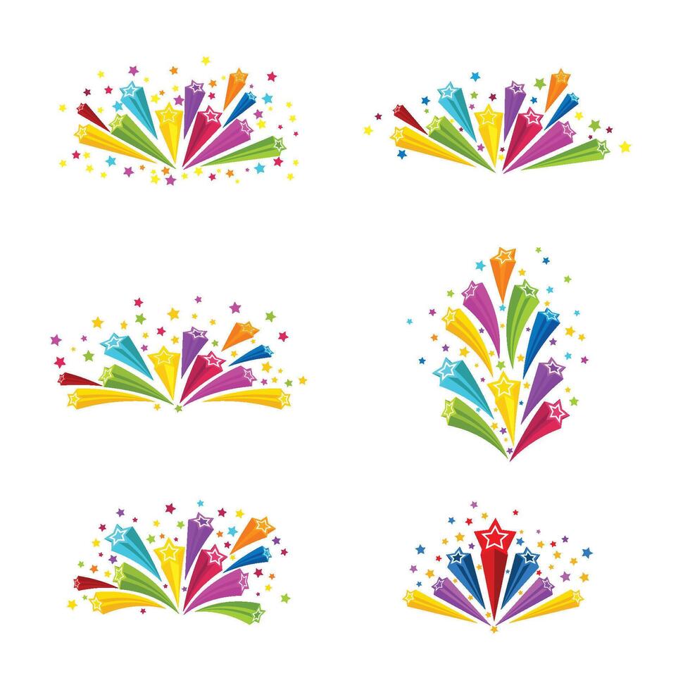 Colorful Bursting Star stock illustration vector